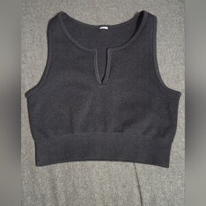 90 Degree Ribbed V Necked Cropped Top